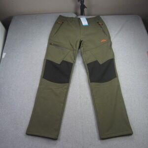 MAGCOMSEN Pants Mens 34 Olive Green Softshell Hiking Fleece Lined New